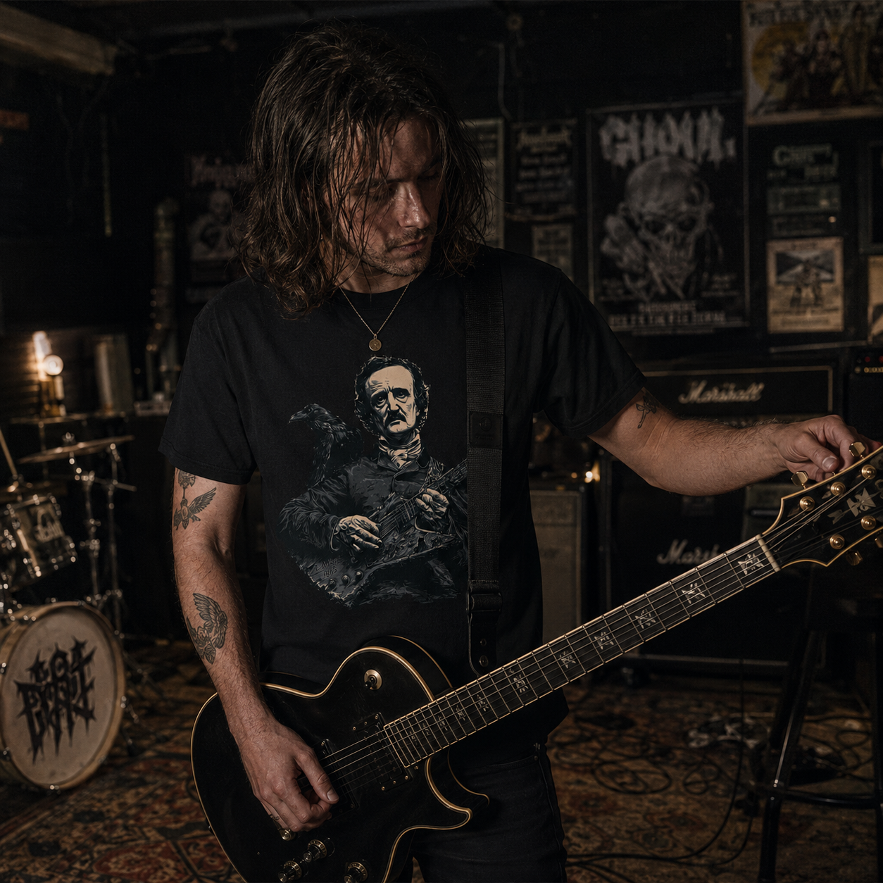 Edgar Allan Poe "Quoth the Riff" Tee