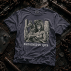 shirt mockup for Cleopatra - "Embalmed in Riffs"