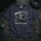 Navy shirt mockup for Ludwig van Beethoven - "Couldn't Hear It, Still Wrote It"