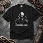 Black product mockup for Winston Churchill - "Never Surrender the Encore"