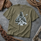 Hemp shirt mockup for Charles Lindbergh - "No Remorse"