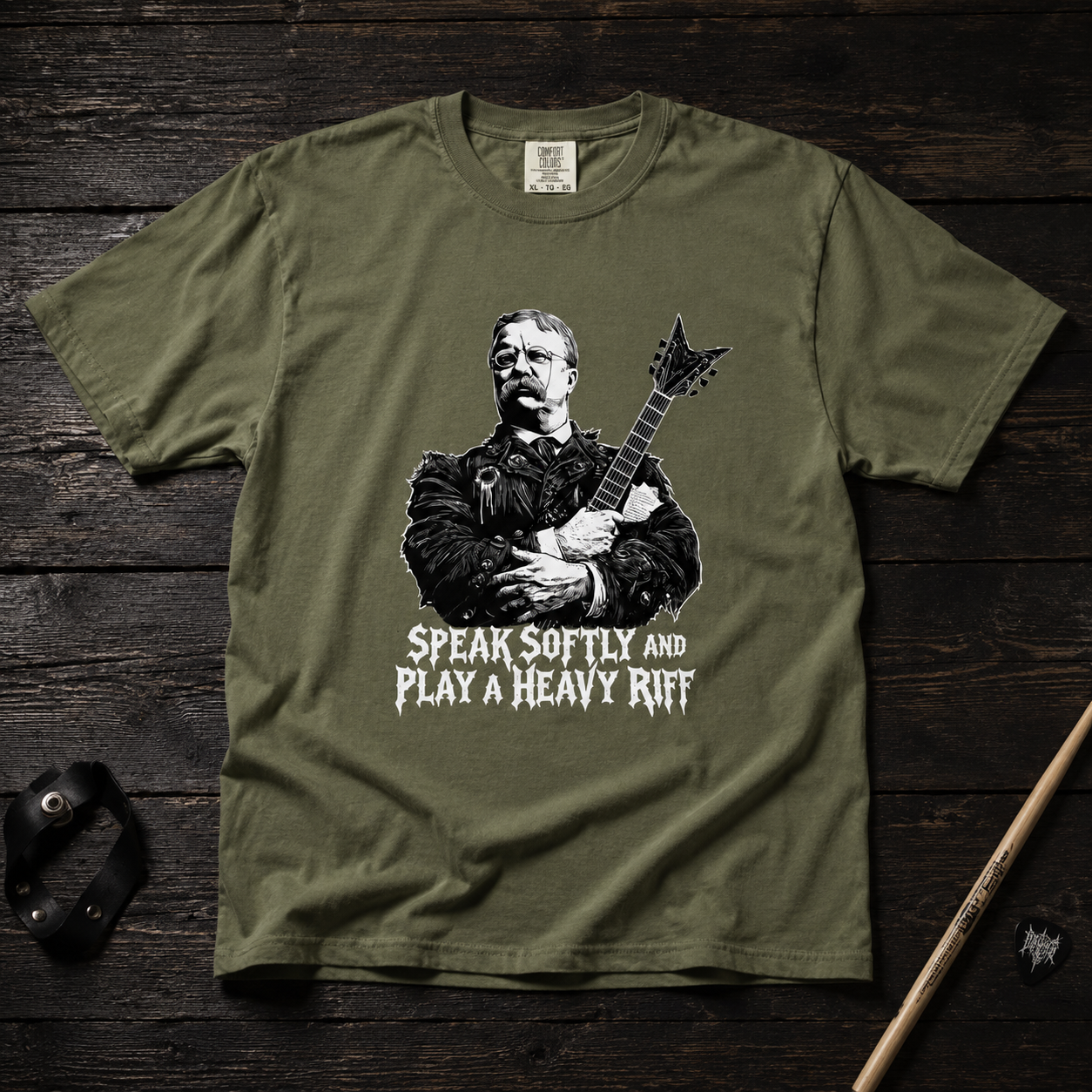 Theodore Roosevelt "Speak Softly and Play a Heavy Riff" Tee