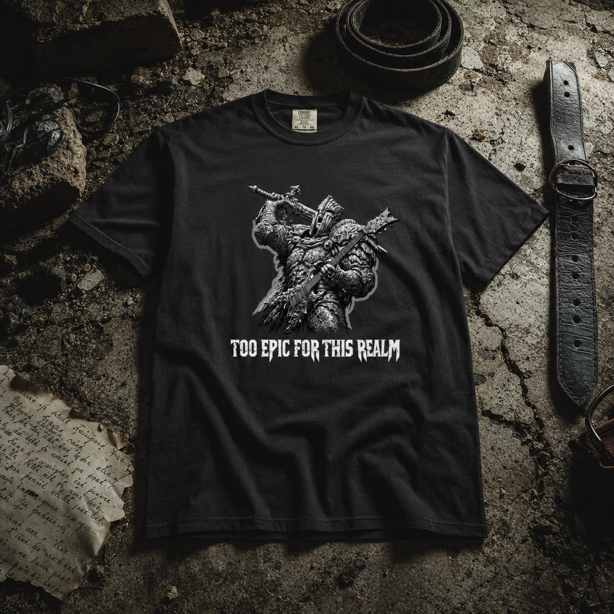 Too Epic For This Realm - Power Metal Knight Tee