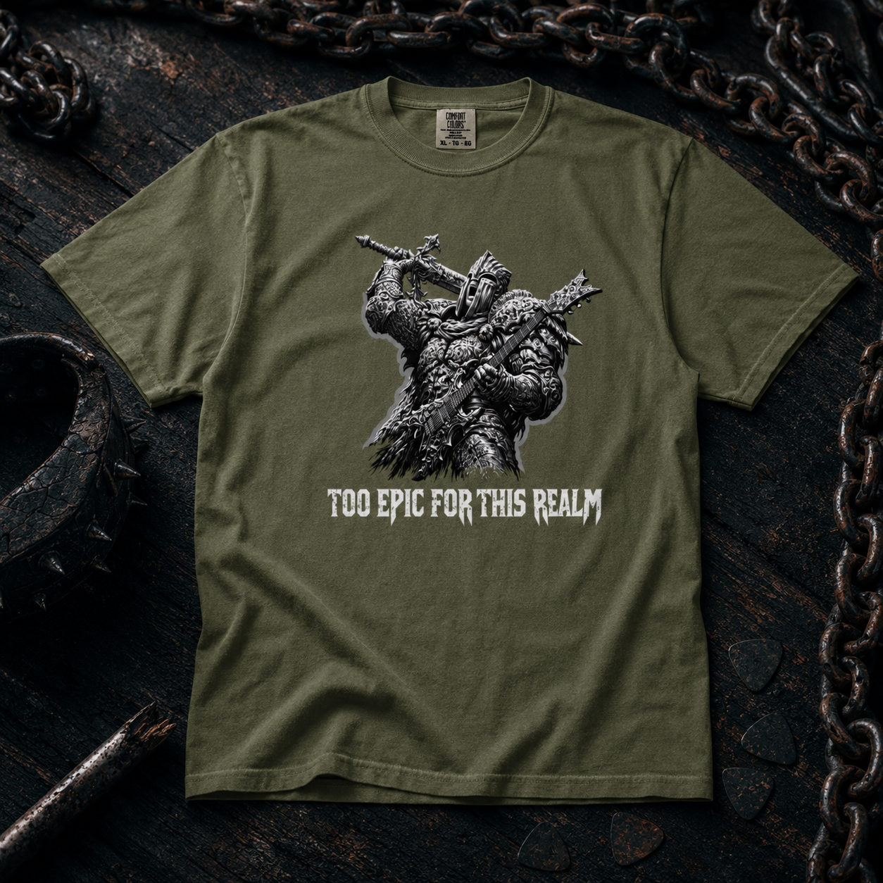 Too Epic For This Realm - Power Metal Knight Tee