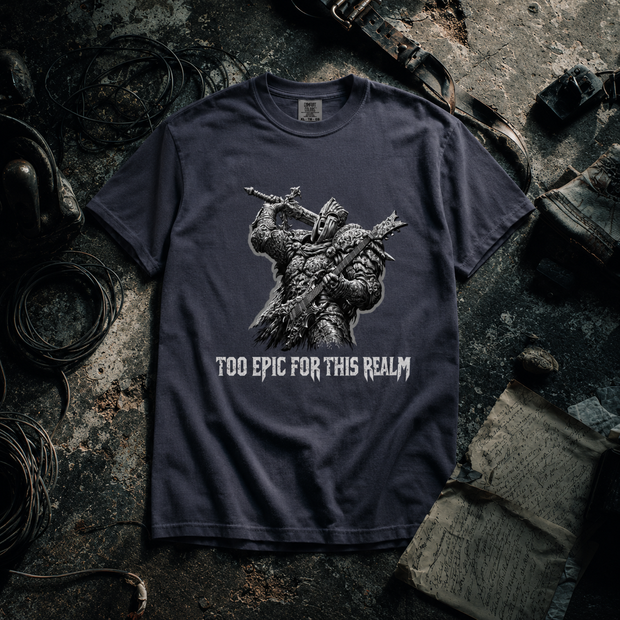 Too Epic For This Realm - Power Metal Knight Tee