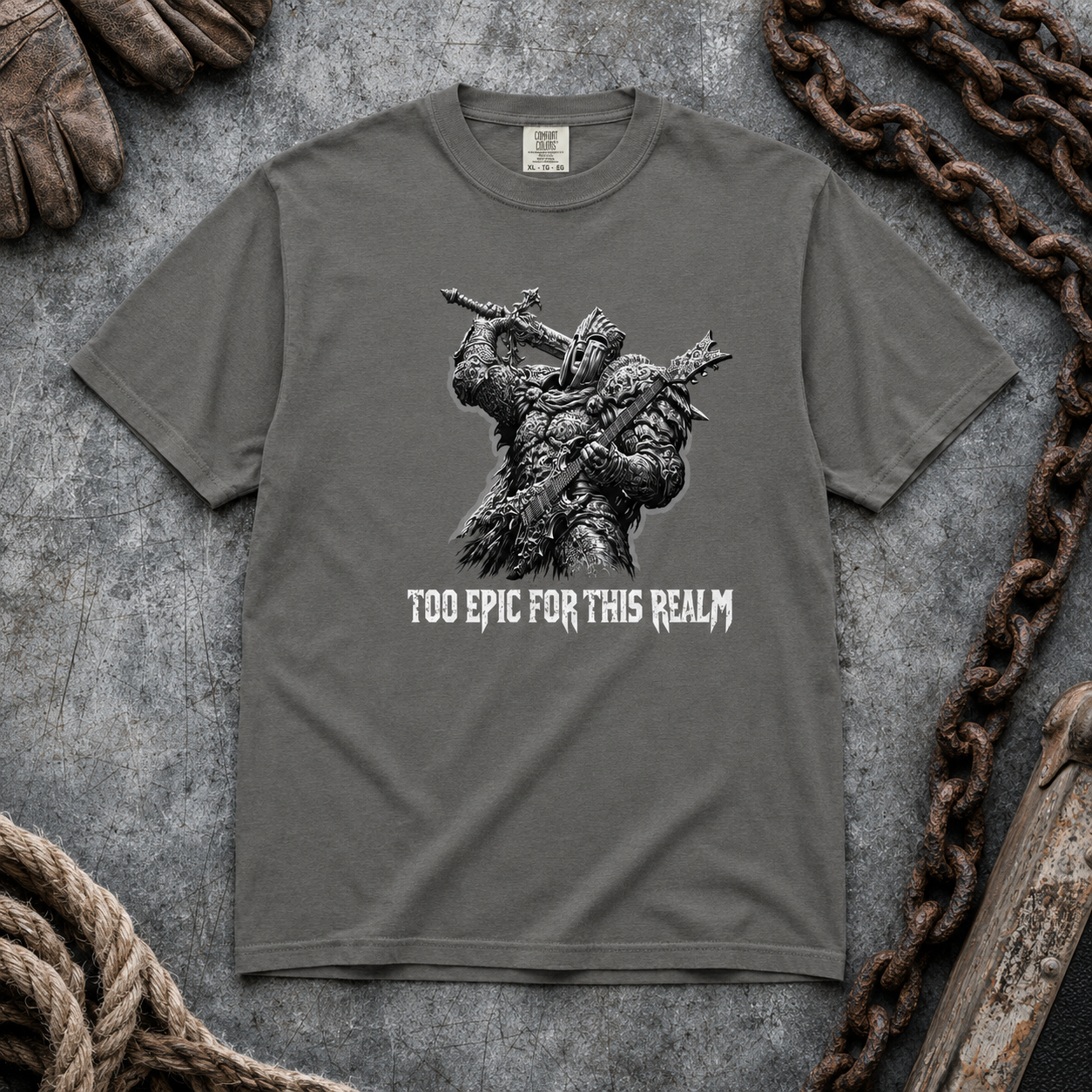 Too Epic For This Realm - Power Metal Knight Tee