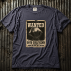 Navy shirt mockup for Wanted: Goth Girlfriend