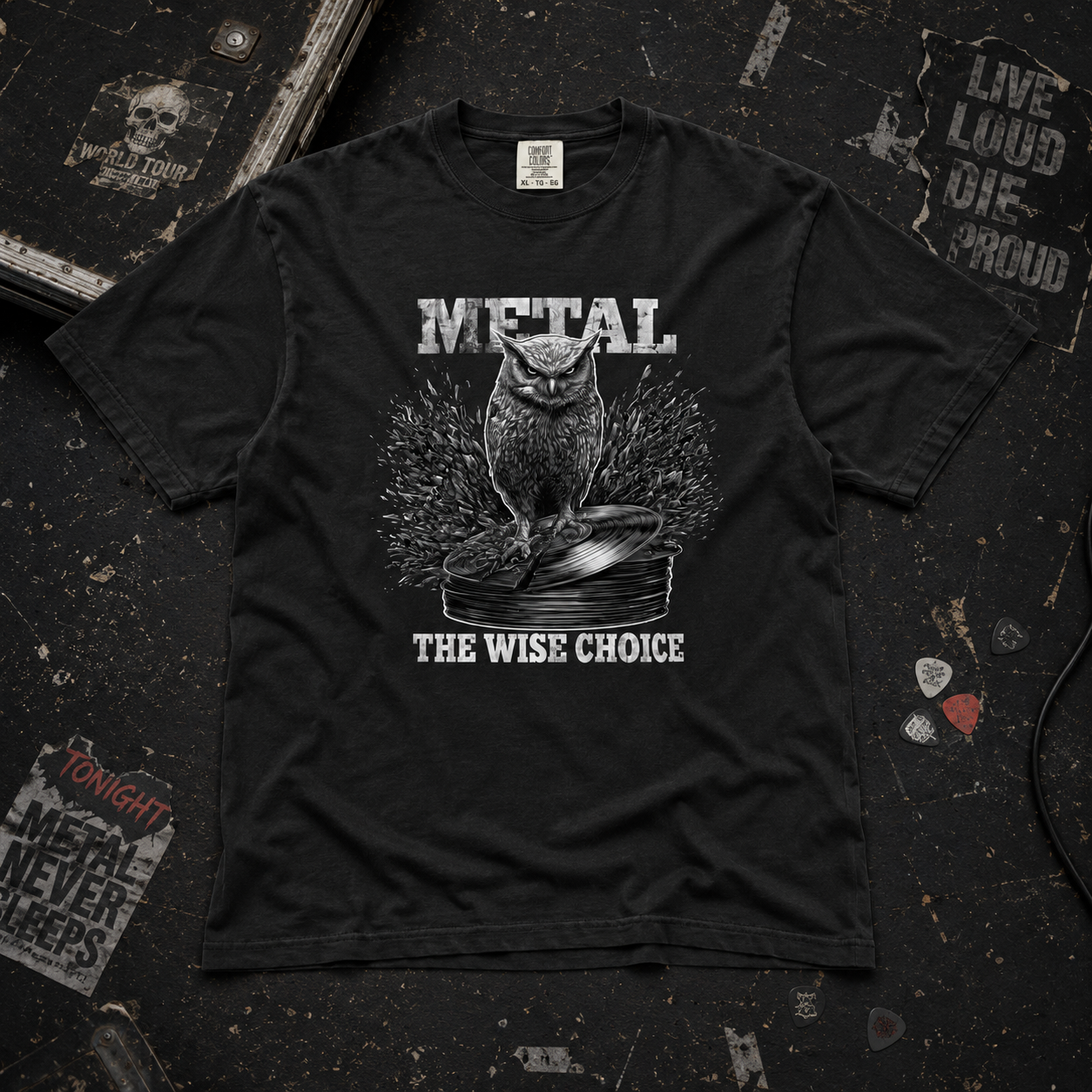 Owl "Metal: The Wise Choice" Tee