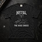 Black product mockup for Owl "Metal: The Wise Choice"